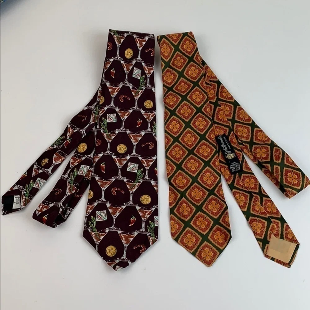 Tabasco brand & Vintage John Wanamaker Philly, PA. Two Silk & acetate ties